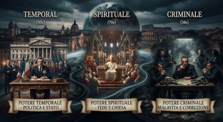 Tre poteri governano il mondo- temporale, spirituale e criminale.
